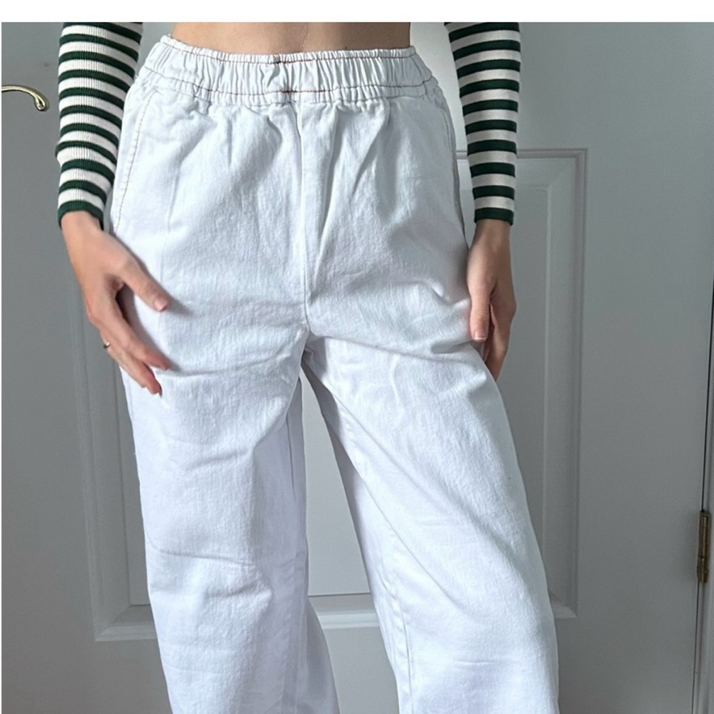 WeWoreWhat Straight Leg Stretch Twill Denim Pull On Jean
